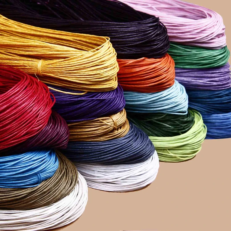 

1mm Waxed Cotton Cord Beading Rattail Braided DIY Jewellery Making String Thread 10m