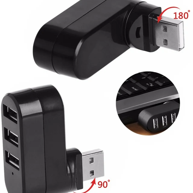 Best Offers Rotatable High Speed 3 Ports USB 2.0 USB Splitter Adapter for Notebook/Tablet Computer PC Peripherals
