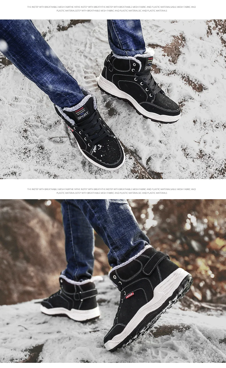 Valstone/мужские зимние ботинки, теплые зимние высокие кроссовки, уличные плюшевые удобные ботильоны на шнуровке, резиновая обувь размера плюс 48