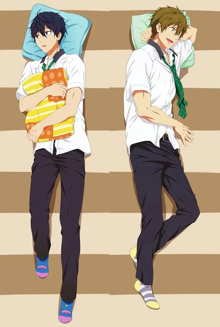 Free!Haruka Nanase Rin Matsuoka Dakimakura Anime Hugging Body Pillow Case Cover