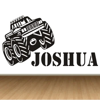 

Monster Truck Personalised Any Name Kids Bedroom Wall Sticker Children Vinyl Decal Home Decor