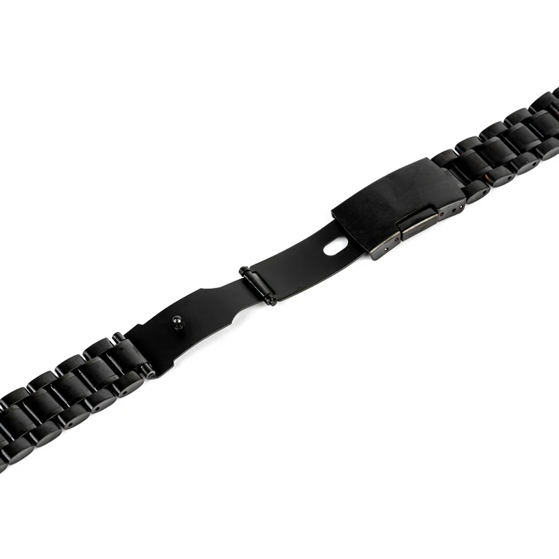 18/20/22/24mm Curved End Watch Band Unisex Stainless Steel Metal Wristwatch Strap Double Fold Deployment Clasp Bracelet 3 Colors