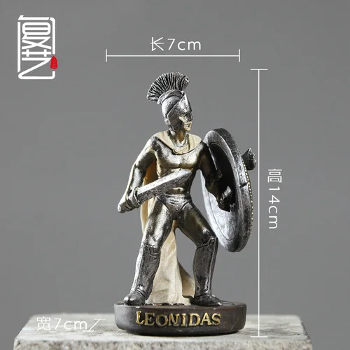 Маленькая древнегреческая мифологическая декорация персонажа, скульптура маленького воина для украшения дома, книжная полка, статуэтки - Цвет: H 7cmX14cm