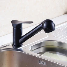 L16086 бортике черный Цвет горячей и холодной воды Высокая Латунь Материал качество вытащить кухонный смеситель