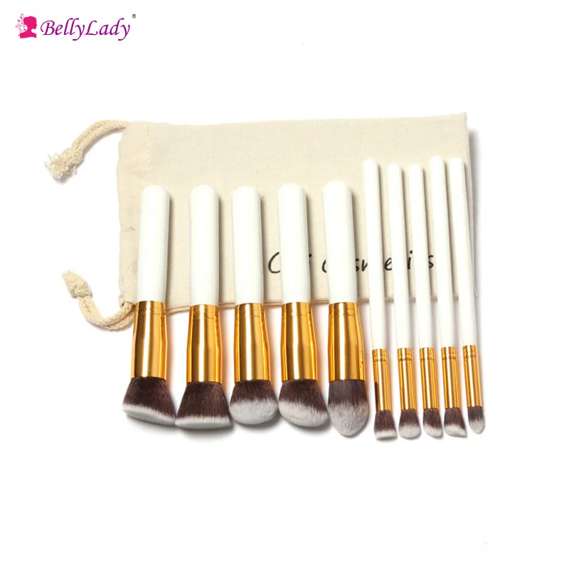 

BellyLady Professional 10Pcs Makeup Brush Sets Tools Cosmetic Brush Foundation Eyeshadow Eyeliner Lip Powder Brush