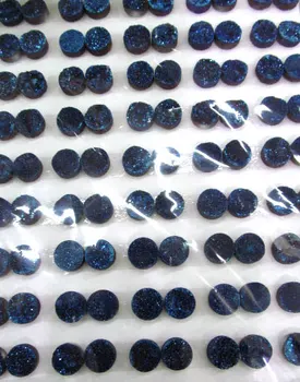 

50pcs 8-16mm wholesale A grade Calibrated Druzy Cabochon round rainbow assortment jewelry charm bead