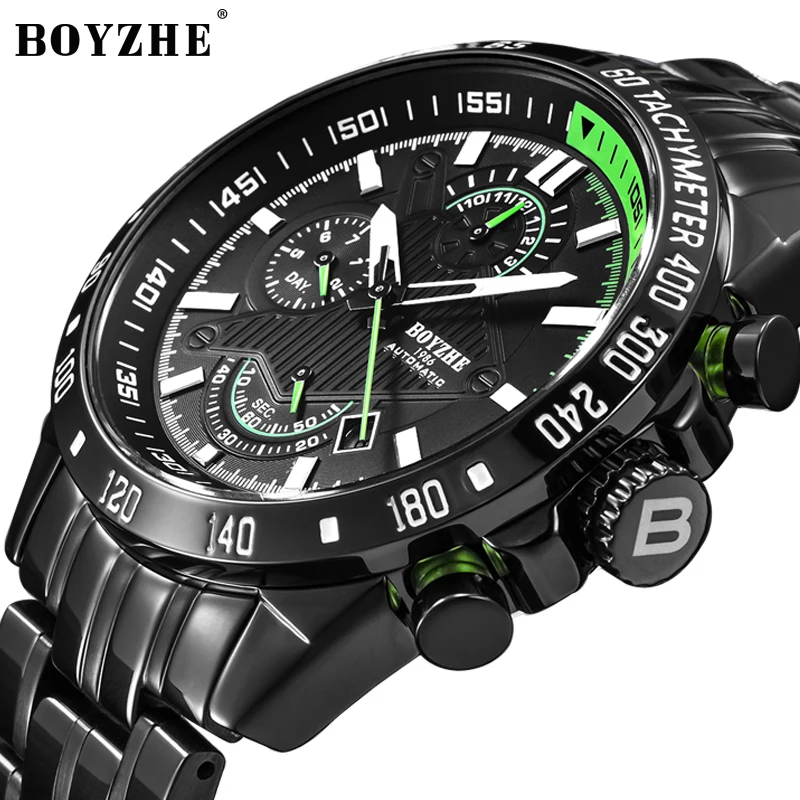 

Watches Men Fashion Sport Watch Automatic Mechanical Watch Stainless Steel Waterproof Business BOYZHE Men's Watches Dropshipping
