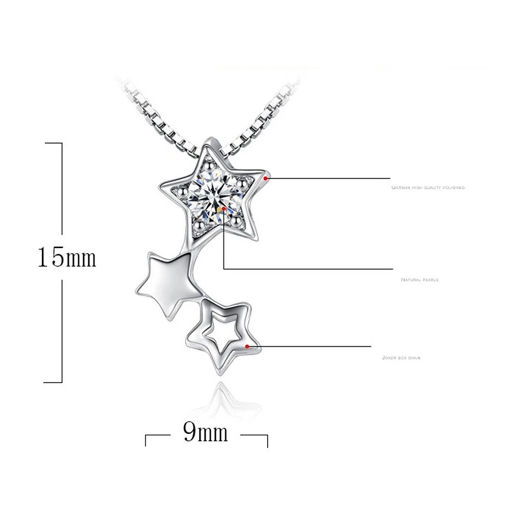 AKOYW-Silver-necklace-pendant-female-flashing-Samsung-light-pendant-simple-low-key-personality-hollow-star-necklace