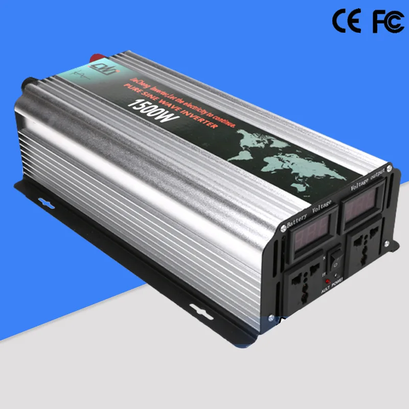 Pure Sine Wave Inverter 1500W Portable Car Power Inverter Converter 12V to 220V Vehicle Charger DC 12V24V To AC 110V220V (13)