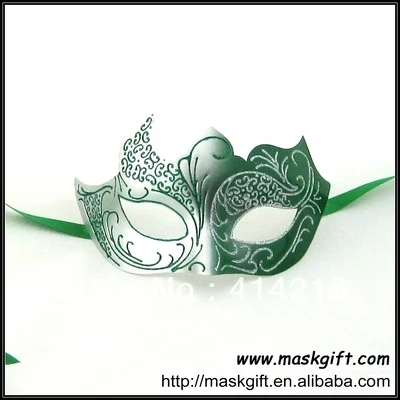 2012 горячее дизайнерское высококачественное зеленое и серебряное пластиковое маскарадное Вечерние Маски, Свадебная маска для элегантной леди