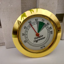 Качественные импортеры металла круглый стеклянный аналоговый гигрометр для сигар Humidor Gold для портсигар/портсигар коробка/табак 3 шт./партия