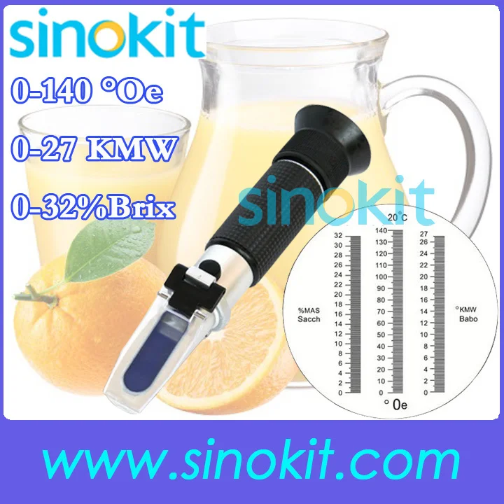 

Promotional Brix 0-32% 3 scale Hand held Wine/Oe/Brix Refractometer RHB-32sATC
