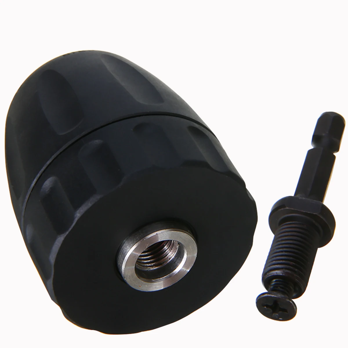 Keyless Chuck Driver Hex Shank Screwdriver to Drill Converter 1/4'' HEX to 3/8'' Drill Bit Accessories