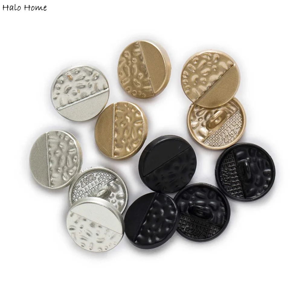 

5pcs Fashion Round Wave Metal Shank Button Buttons fit Clothing Coat Repair Sewing Decor Replace and Crafts Make 15-25mm