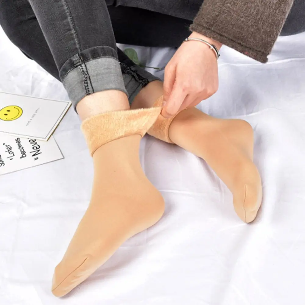 

Winter Wamer Women Thicken Thermal Wool Cashmere Snow Socks Seamless Velvet Boots Floor Sleeping Socks for Mens