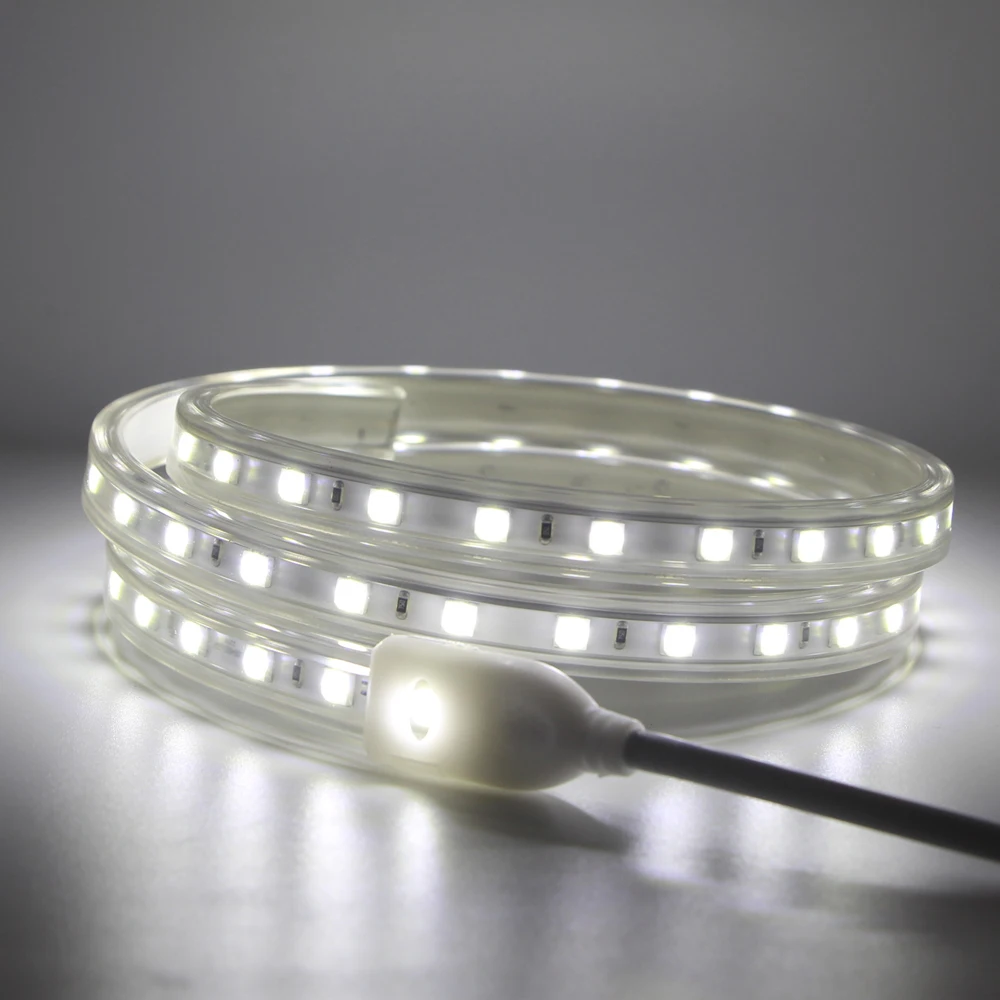 SMD 5050 AC 220V Светодиодная лента 16 Вт/м гибкий свет 60led/m Водонепроницаемая