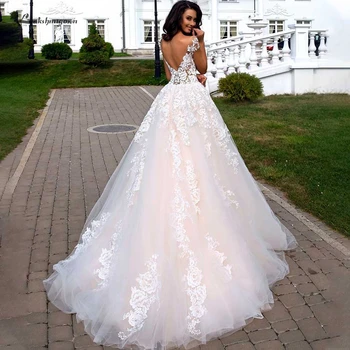 

Lakshmigown Blush Pink Princess Wedding Dress 2019 Vintage Lace Bridal Gown Off the Shoulder Sexy Wedding Dress Vestido Novia