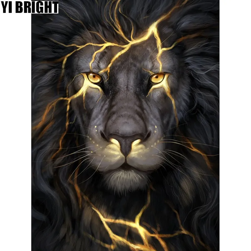 

Full square diamond 5D DIY diamond embroidery angry lion diamond painting Cross Stitch Rhinestone mosaic home decoration CX