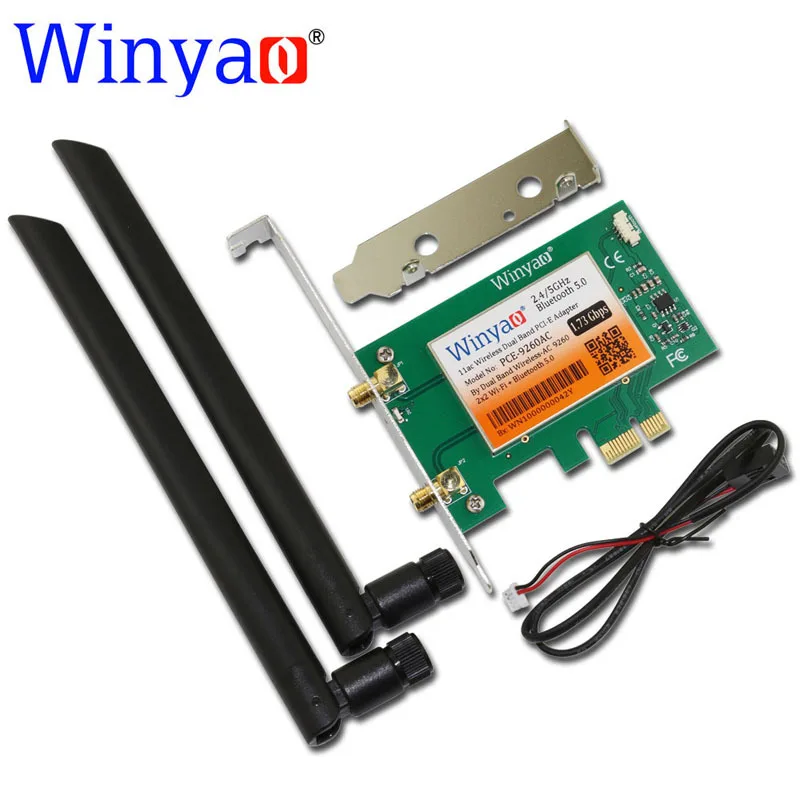Winyao PCE-9260AC Настольный двухдиапазонный PCI-Express X1 WiFi адаптер беспроводной AC 9260NGW 1730