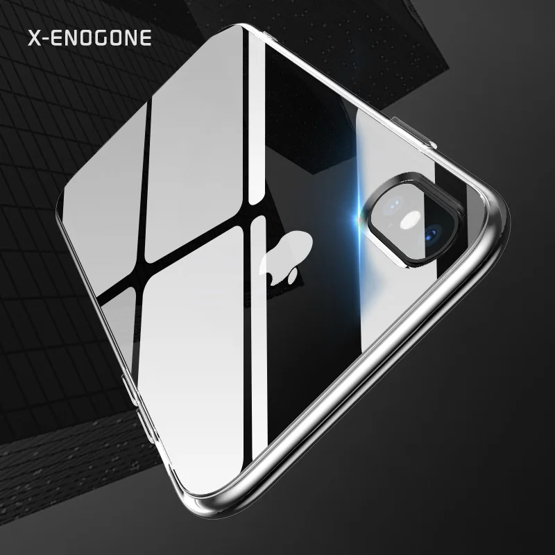 X-ENOGONE Прозрачный чехол для iPhone X случаях ультра тонкий мягкий ТПУ телефон полный