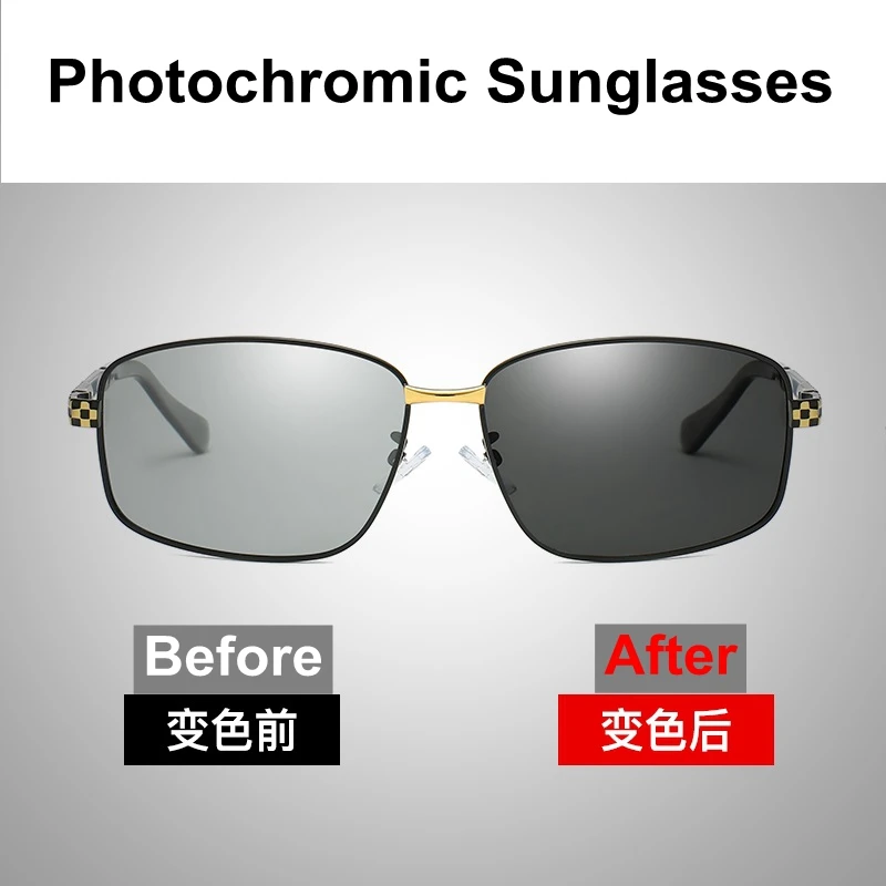 

2019 Sunglasses Men Polarized Rectangle Polarized Sunglasses Driving Sun Glasses Photochromic Grey Luxury Vintage Plus Size