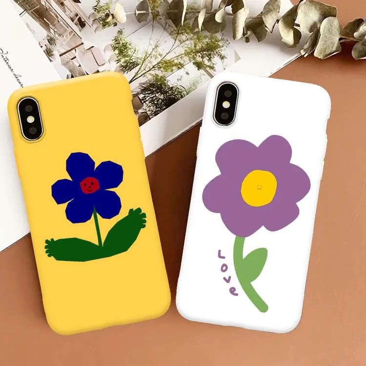 

Cute Floral Case For iPhone X XS Max XR Soft TPU Silicone Shockproof Phone Case For iPhone 7 6 6s 8 Plus Back Cover Fundas