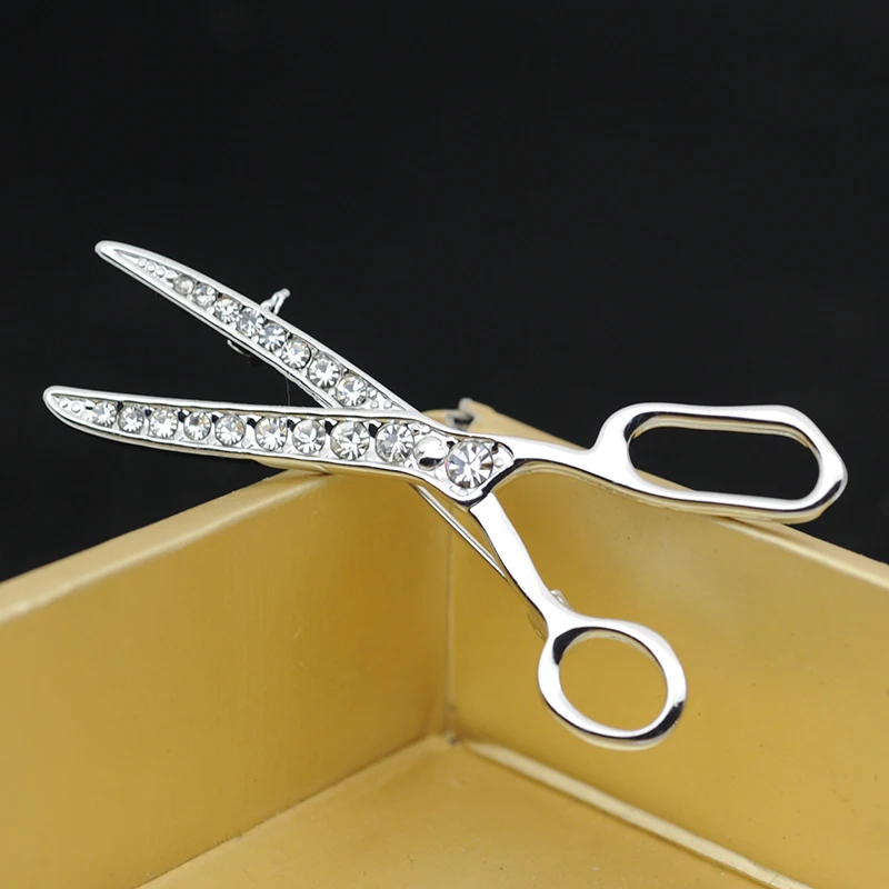 Новейший дизайн ручной работы ножницы со стразами ювелирные изделия брошь для лучшего подарка
