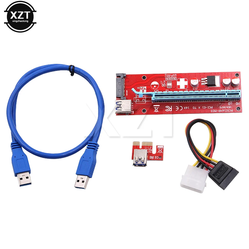 Новейшая Райзер-карта PCI-E PCI Express 1x до 16x USB 3 0 кабель для передачи данных SATA к 4pin IDE