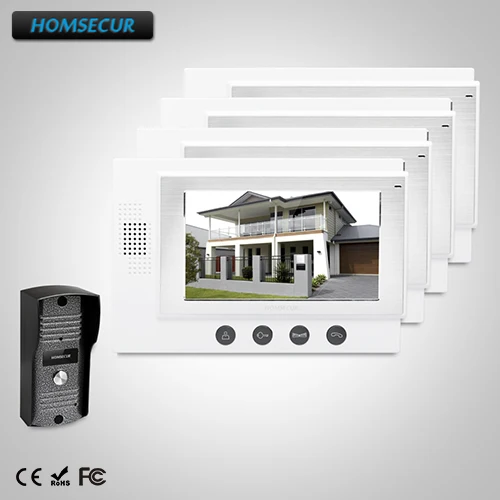 

HOMSECUR 7" Hands-free Video Door Entry Security Intercom+LCD Color Screen : TC031 Camera + TM701-W Monitor (White)