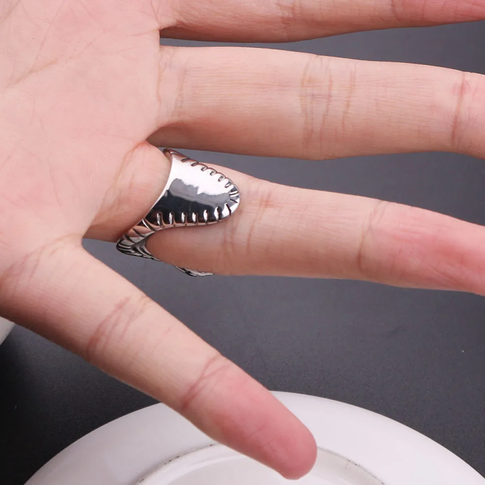 Punk Stainless Steel Men Snake Ring Animal Cobra Antique Silver Male Rings Engagement Vintage Jewelry Biker Band