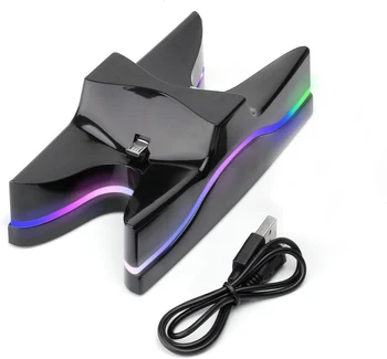 

50PCS Hot Sale Unique UFO Design LED Dual Charging Docks Stand for PlayStation 4 PS4 Controller Charger Accessoriess New