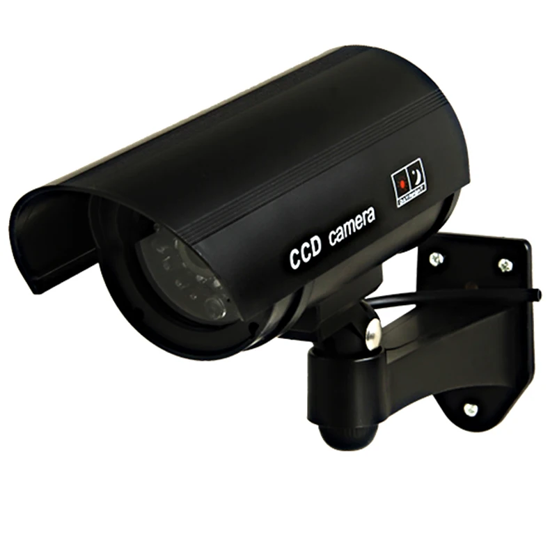 Outdoor Indoor Fake Dummy Imitation CCTV Security Camera Blinking Black 