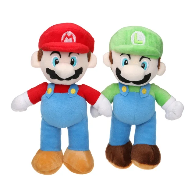 25cm super mario bros luigi plush toys mario brother soft stuffed