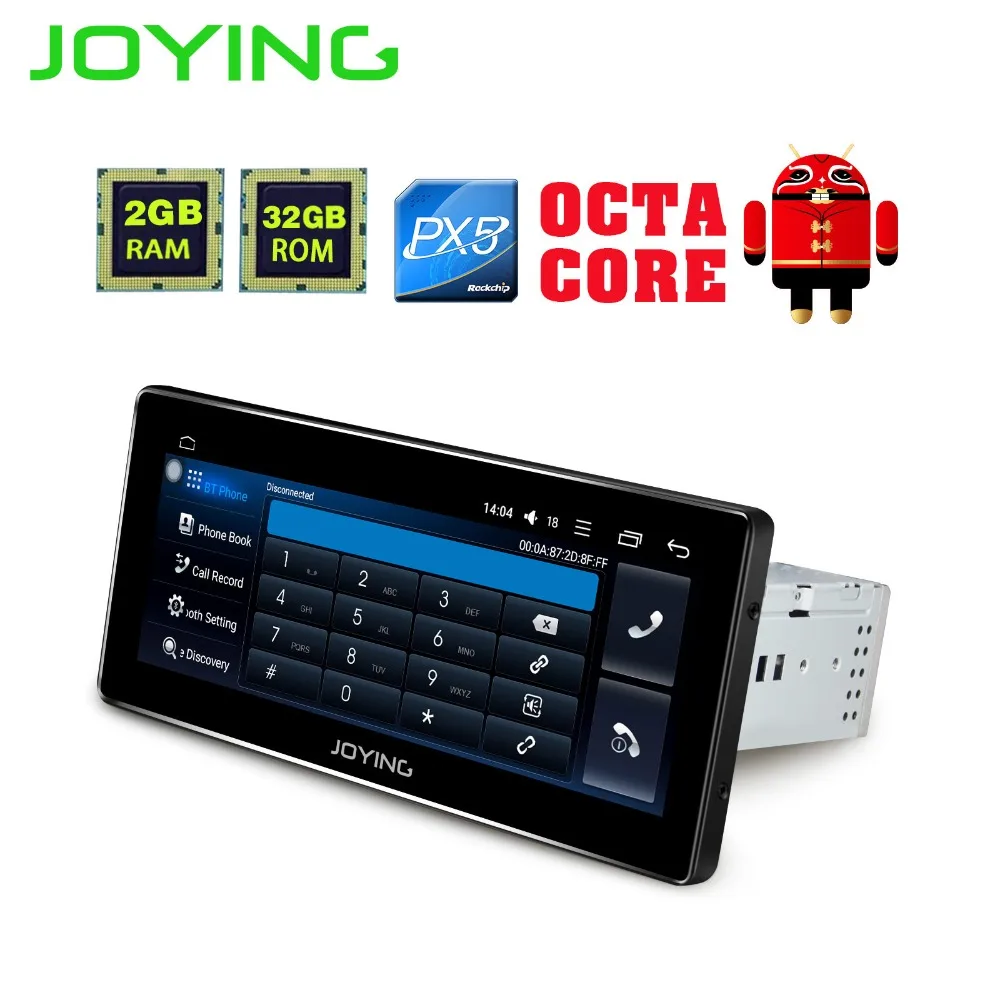 Alegría 8,8 pulgadas Android 8,0 Auto Radio estéreo solo 1 din Octa Core coche Universal reproductor de medios HD capacitiva 2 GB + 32 GB unidad de cabeza