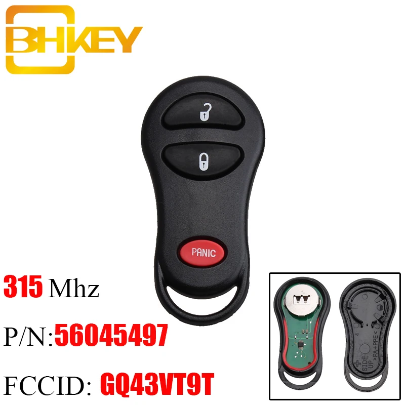 

BHKEY 315Mhz Remote Car key Fob For Jeep Grand Cherokee 1998-2004 For Jeep GQ43VT9T Keyless Entry Original keys