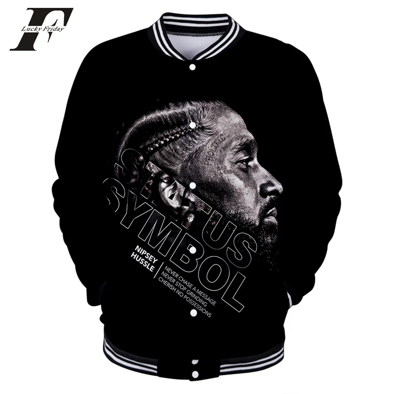 

3D Nipsey hussle Baseball jacket men's jacket uniform Men/Women spring Casual Harajuku 2019 bomber Jacket clothes streetwear