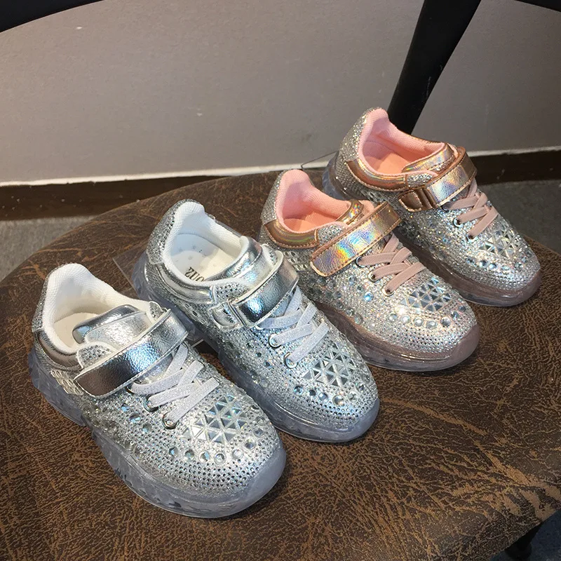 

Hot style web celebrity shoes new transparent bottom children's water drill sneaker ins super hot girl casual shoes spring 2019