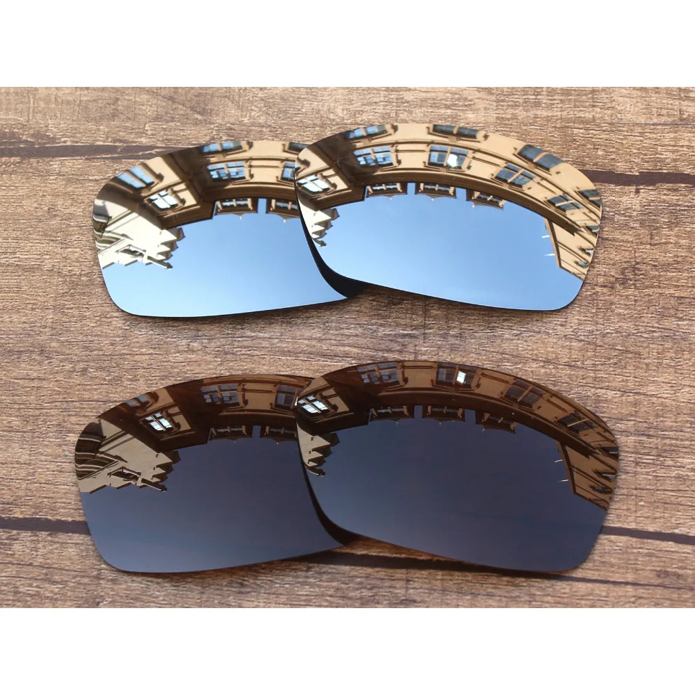 

Vonxyz 2 Pairs Chrome Mirror & Bronze Brown Polycarbonate Replacement Lenses for-Oakley Hijinx Frame
