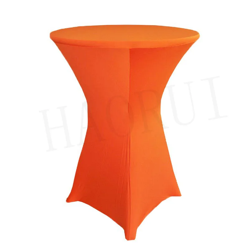 Free Shipping 30" Orange HAORUI Polyester Cotton Fabric Cocktail Round Spandex Table Covers for