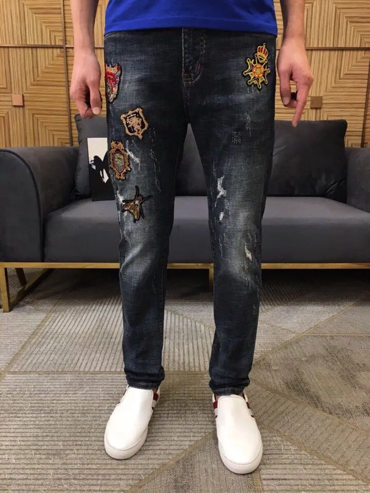FA0222 модные для мужчин's джинсы для женщин 2019 взлетно посадочной полосы Элитный бренд Европейский дизайн вечерние стиль