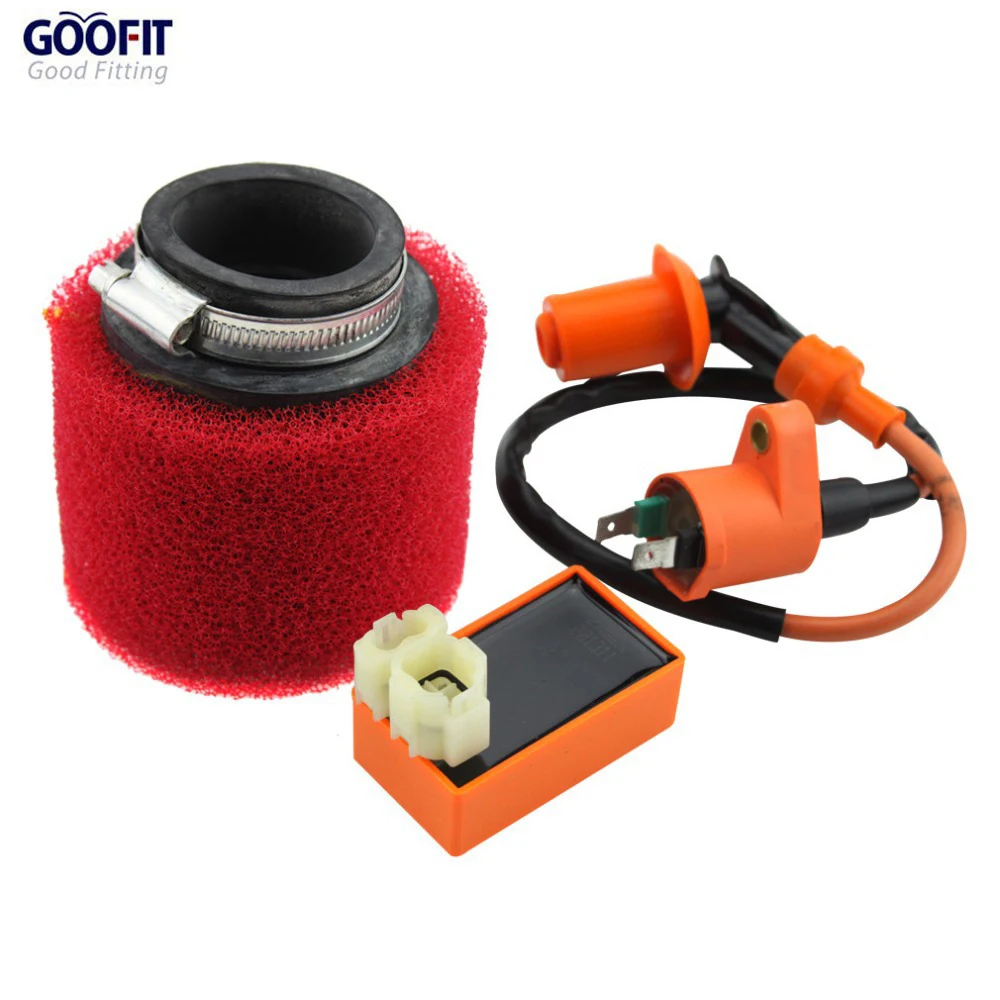 

GOOFIT 6-pin CDI Ignition Coil and Air Filter for GY6 50cc 60cc80cc 125cc150cc ATV Dirt Bike Go Kart Moped and Scooter Group-66