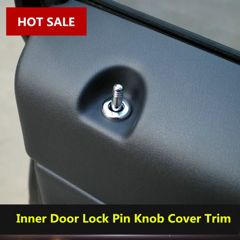 For Jeep Patriot ABS Chrome Inner Door Lock Pin Knob Trim Cover 2011 2015 4pcsin Interior