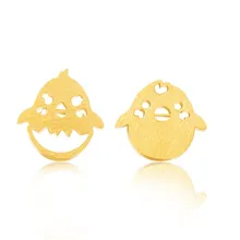 Пасхальные с милым цыпленком серьги-гвоздики из нержавеющей стали животные курицы из мультика Orecchini дети яркая бижутерия Bijoux