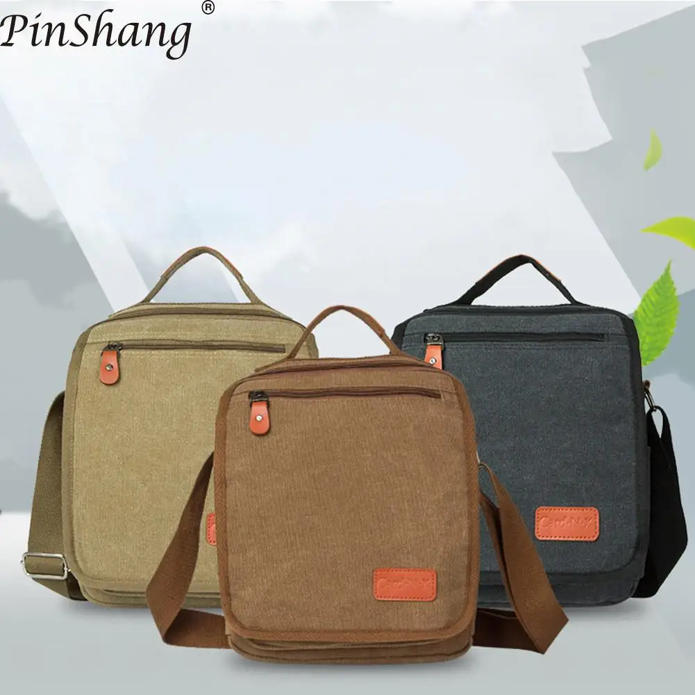 

PinShang Men Single-shoulder Bag Canvas Crossbody Bag Casual All-match Messenger Shoulder Bags Gifts Bags For Men 2018 ZK40