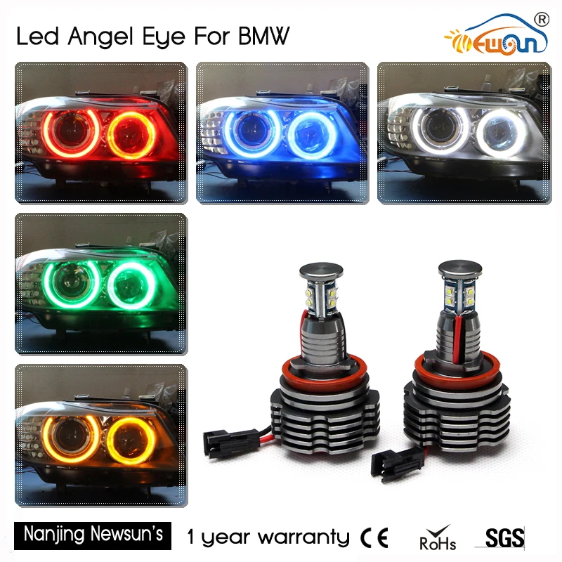 

H8 40W 1680Lm  LED Angel Eyes Marker Halo Ring Light No O.B.C Error Can-bus For BMW E60 E61 E70 E90 E91 E92 M3 Xenon White