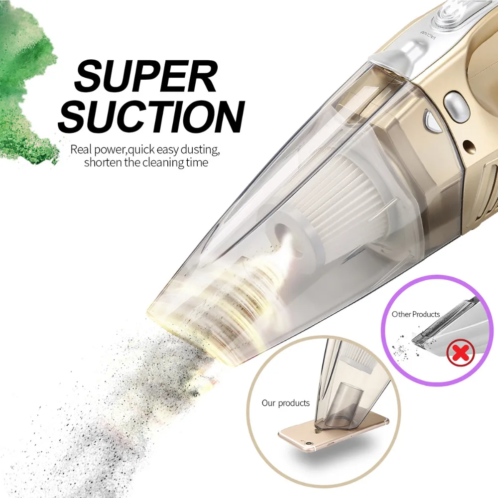 Fashion Mini Portable Handheld Car Vacuum Cleaner 12v 4 In 1 Highpower
