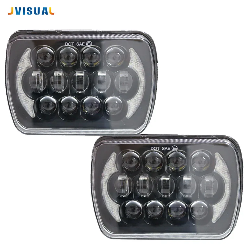 Pair 105 W 5X7 7X6 Inch Retangular Feixe Farol Com High/How DRL Square Headlight for Jeep Cherokee XJ Wrangler YJ цена Pair 105 W 5X7 7X6 Inch Retangular Feixe Farol Com High/How DRL Square Headlight for Jeep Cherokee XJ Wrangler YJ цены онлайн