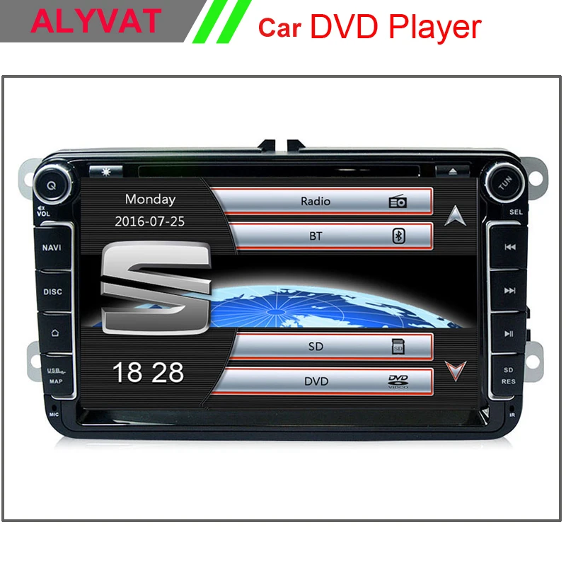 2 Din Auto 8 screen Built in canbus Car DVD Player GPS Navigation for VW JETTA