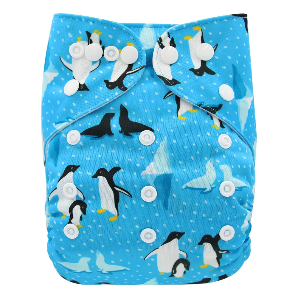 Оптовая продажа Ohbabyka детские тканевые подгузники мультфильм животные Детские подгузник с карманом детский подгузник подарок для душа