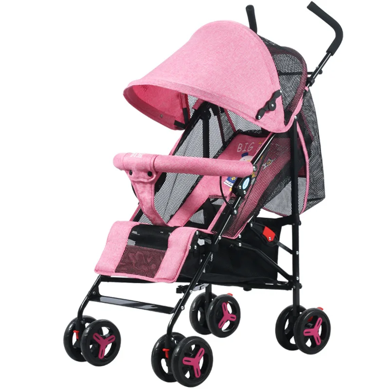 

High Quality Baby Girl Luxury Baby Stroller Portable Folding baby Carriage Four Wheels Toddler with 3 Safety System
